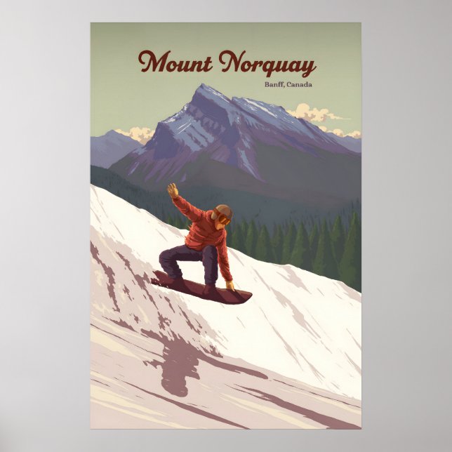Affiche Mont Norquay Banff Canada Snowboard Voyage (Devant)