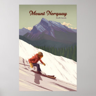 Affiche Mont Norquay Banff Canada Station de ski Voyage