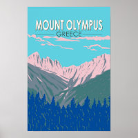 Mont Olympe Grèce Voyage Art Rétro