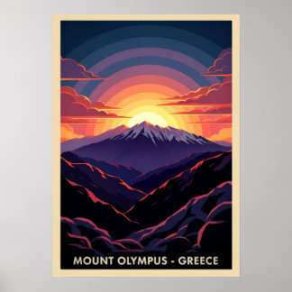Affiche Mont Olympus Grèce V03