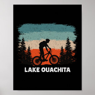 Affiche Mont Ouachita en VTT Coucher de soleil Rétro Vinta