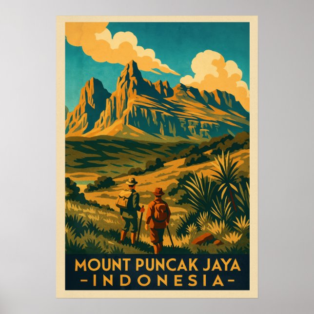 Affiche Mont Puncak Jaya Indonésie V01 (Devant)