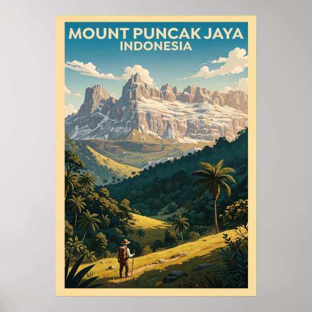 Affiche Mont Puncak Jaya Indonésie V03 (Devant)