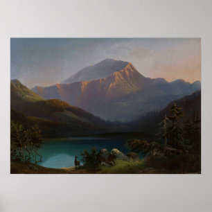 Affiche Mont Pyszna avec le lac Smreczyny dans la Koście