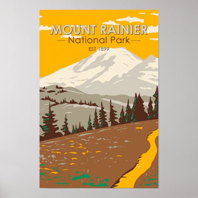 Affiche Mont Rainier Parc national Cowlitz Divide  (Devant)