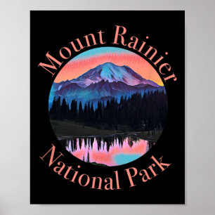 Affiche Mont Rainier Tacoma Tahoma Seattle Road Trip Hiki
