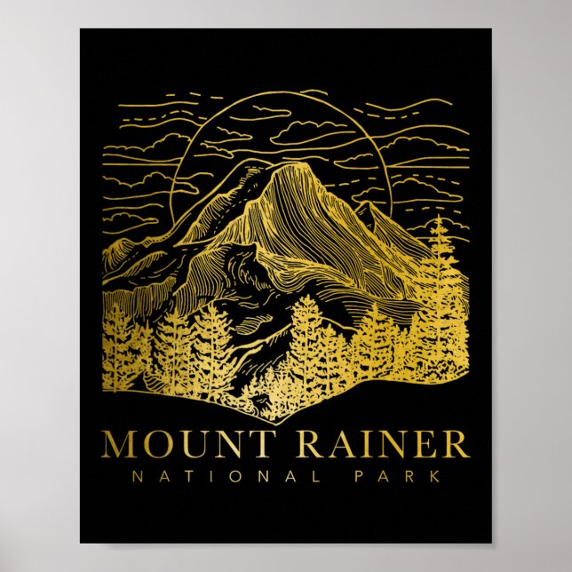 Affiche Mont Rainier Washington Montagne Ascension Somm (Devant)