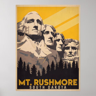 Affiche Mont Rushmore, Dakota du Sud