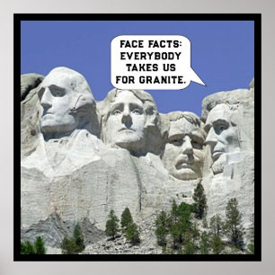 Affiche Mont Rushmore en caricature
