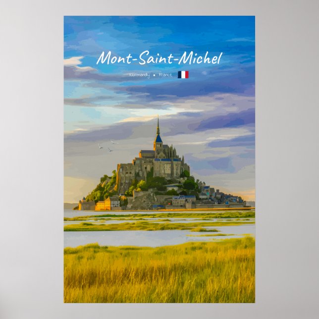 Affiche Mont-Saint-Michel, France - Abbaye médiévale (Devant)