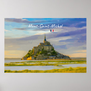 Affiche Mont-Saint-Michel, France - Abbaye médiévale