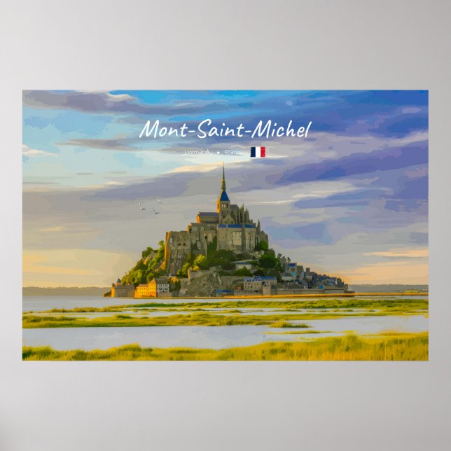 Affiche Mont-Saint-Michel, France - Abbaye médiévale (Devant)