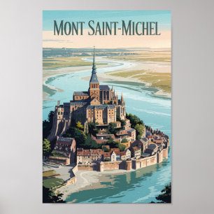 Affiche Mont-Saint-Michel France Illustration Art de Voyag