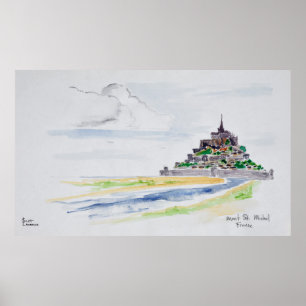 Affiche Mont Saint-Michel, Normandie, France