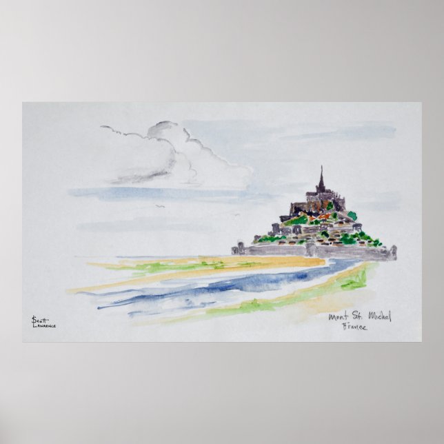 Affiche Mont Saint-Michel, Normandie, France (Devant)