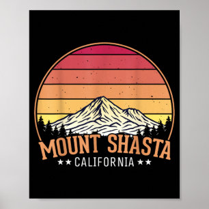 Affiche Mont Shasta Californie Coucher de Soleil Rétro Ama