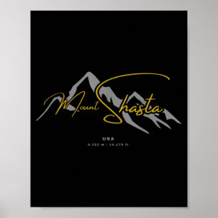 Affiche Mont Shasta États-Unis 
