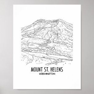 Affiche Mont St Helens Washington Volcan Vacances Souvenir