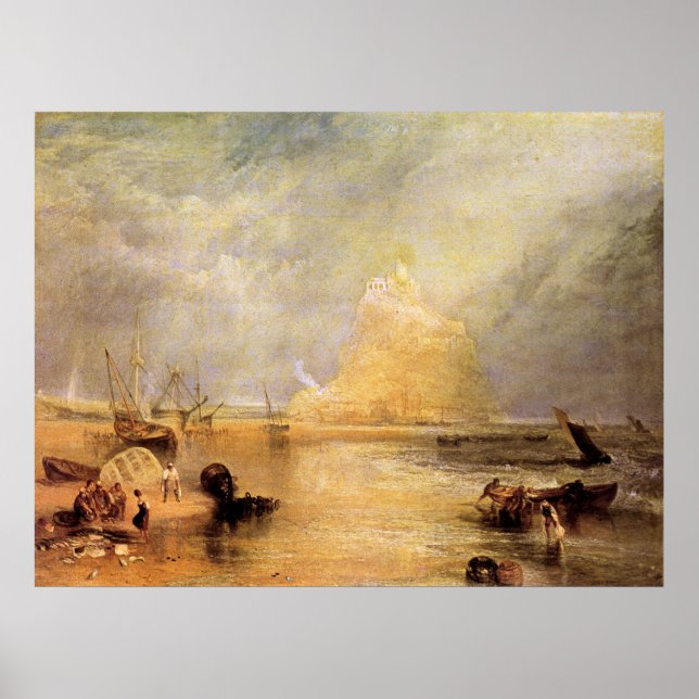 Affiche Mont St. Michaels, Cornouailles par Joseph Turner (Devant)