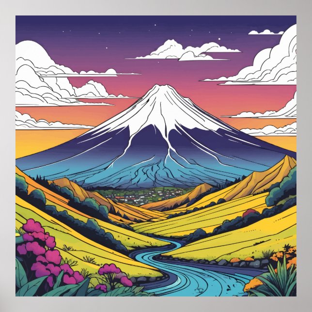 Affiche Mont Taranaki (Devant)