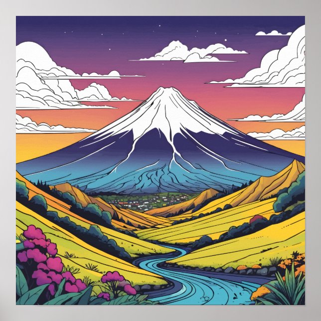 Affiche Mont Taranaki (Devant)
