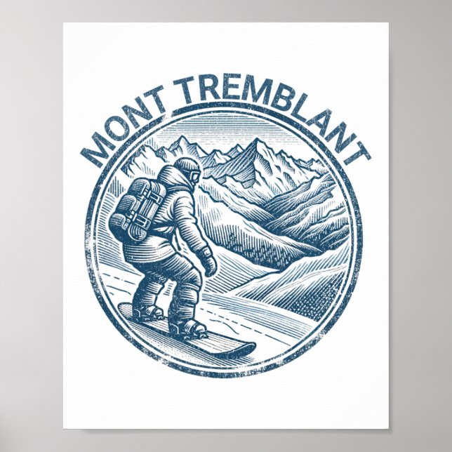 Affiche Mont Tremblant Canada Snowboard Snowboard (Devant)