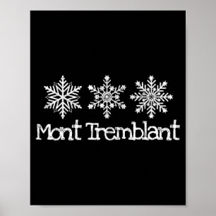 Affiche Mont tremblant québec flocon de neige neige skieur