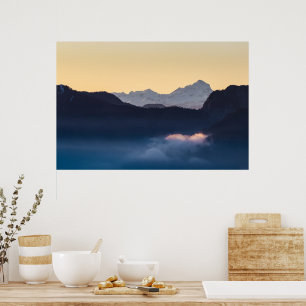 Affiche Mont Triglav au coucher du soleil