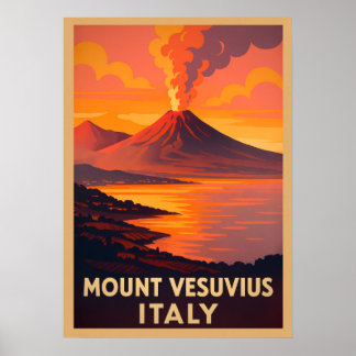 Affiche Mont Vésuve Italie V04
