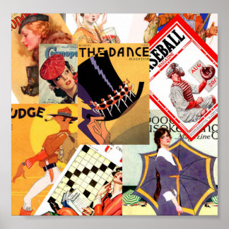 Affiche Montage de magazine vintage