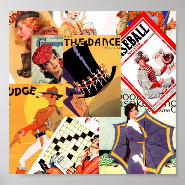 Affiche Montage de magazine vintage (Devant)