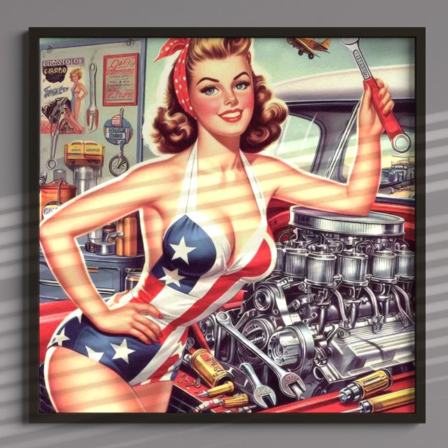 Affiche Montage mécanique vintage (Créateur téléchargé)
