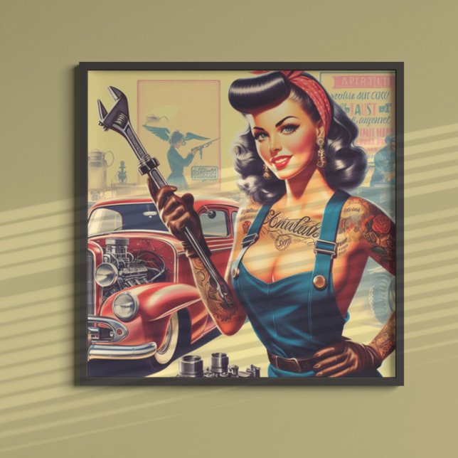Affiche Montage mécanique vintage (Créateur téléchargé)