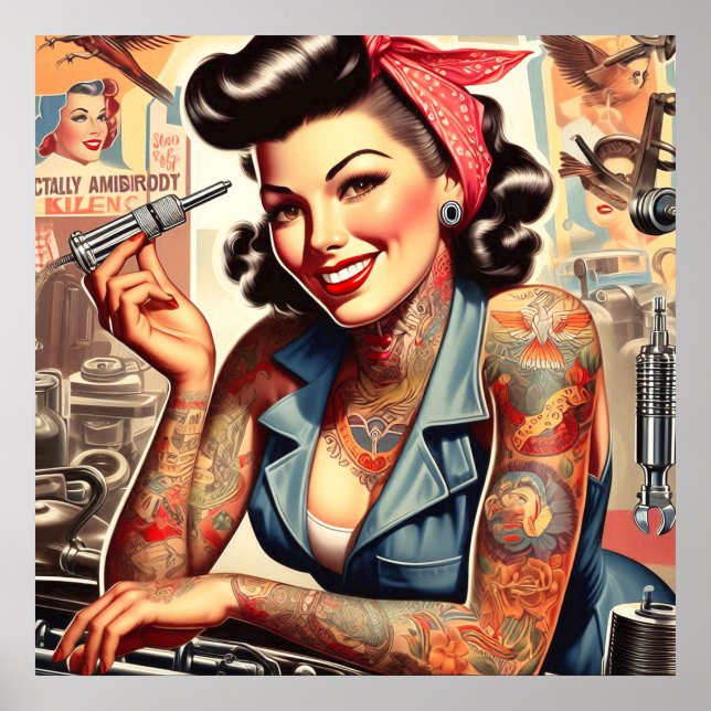 Affiche Montage mécanique vintage (Devant)