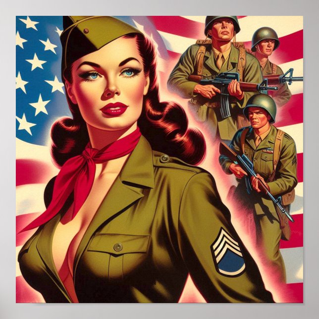 Affiche Montage militaire vintage (Devant)