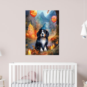 Affiche Montagne bernoise d'Halloween avec la peur Citroui