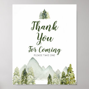 Affiche Montagne d'aventure aux pins Merci d'être venu