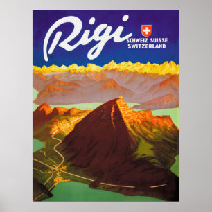 Affiche Montagne de Rigi, Suisse