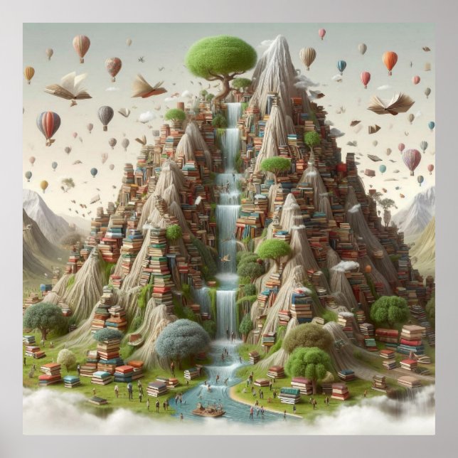 Affiche Montagne des livres (Devant)