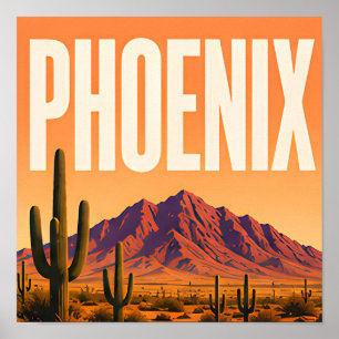 Affiche Montagne désertique de Camelback à Phoenix