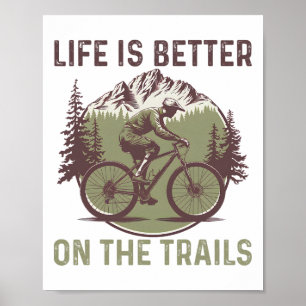 Affiche Montagne drôle de vélo de montagne cycliste Mtb Mo