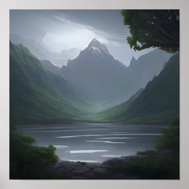 Affiche Montagne en forme de spirale (Devant)