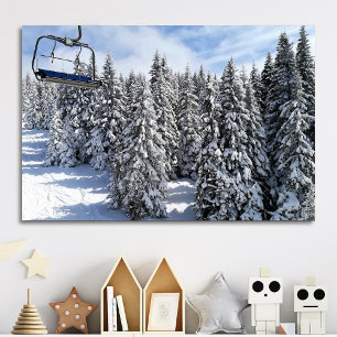 Affiche Montagne enneigée ensoleillée Photo personnalisée