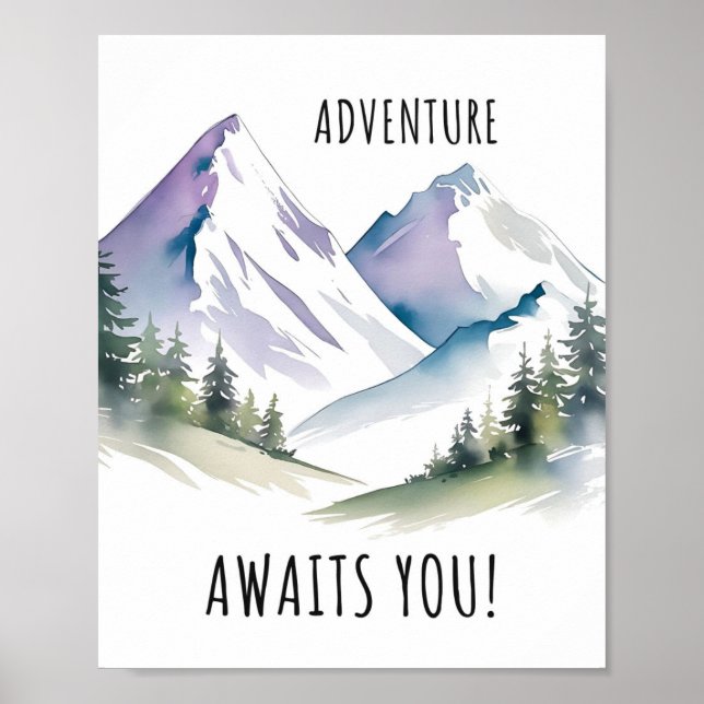 Affiche montagne, flânerie, aventure vous attend (Devant)