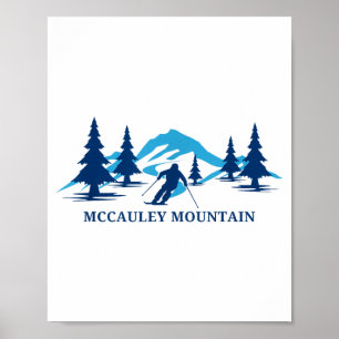 Affiche Montagne Mccauley new york station de ski skieur s