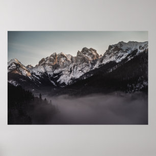 AFFICHE MONTAGNE ROCHEUSE SOUS GRIS KY
