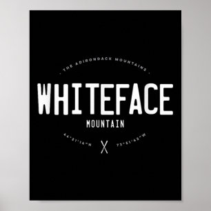 Affiche Montagne Whiteface New York Graphique en détresse 