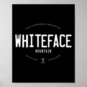 Affiche Montagne Whiteface New York Graphique en détresse
