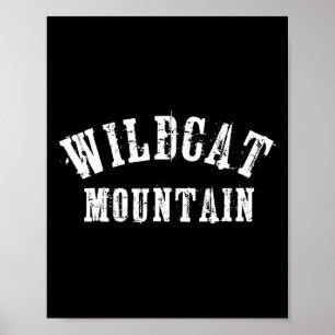 Affiche Montagne Wildcat Grungy Rustique Artisanal Skieur