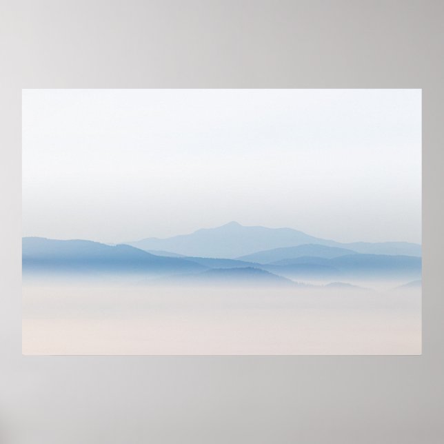 Affiche Montagnes au-dessus des nuages (Devant)
